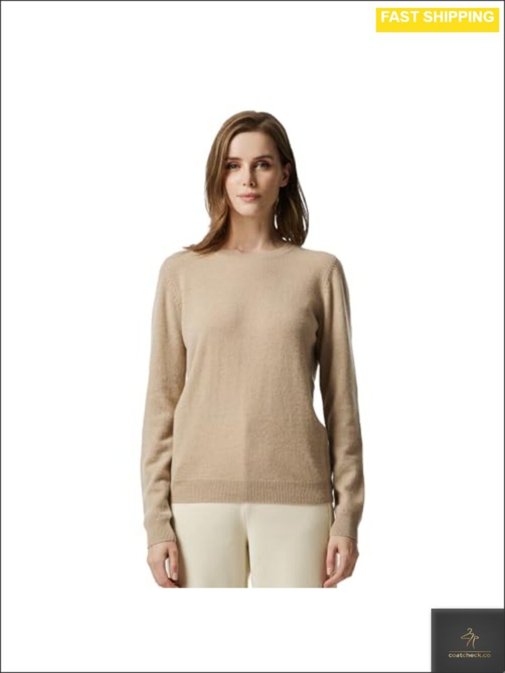 100% Cashmere Crewneck Long Sleeve Pullover Sweater